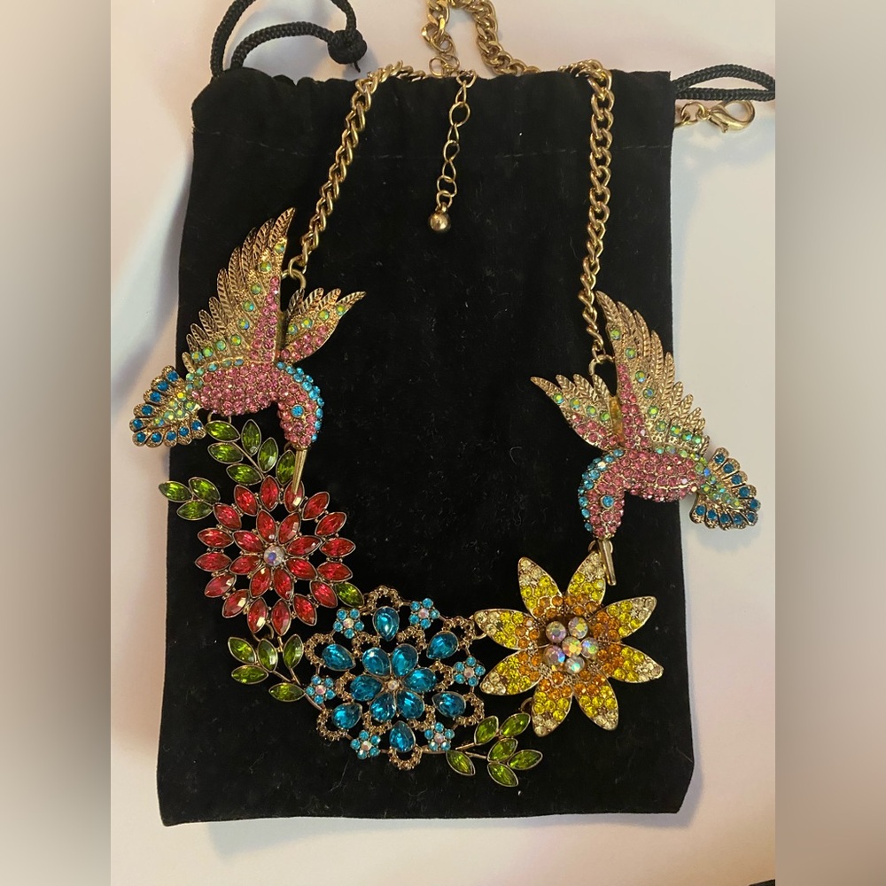 Hummingbird large statement necklace